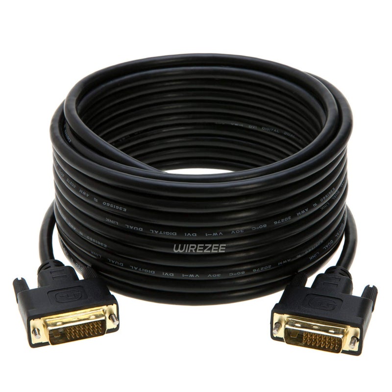 WireZee DVI-D Cable Dual Link DVI to DVI Male Wire 24+1 Pin 3ft 6ft 10ft 15ft 25ft (15FT) - Image 5